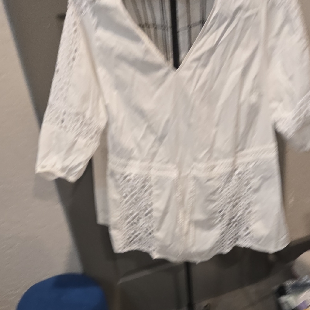 Lane Bryant White Lace Blouse